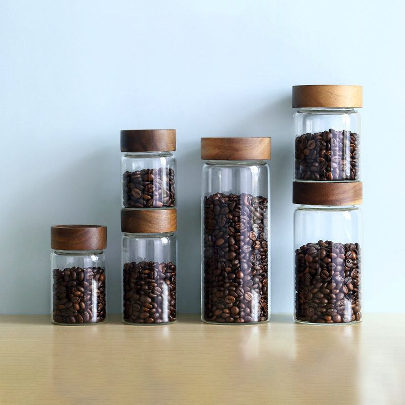 Coffee Equipment Tools - Wadah Penyimpanan Biji Kopi Tabung Kaca