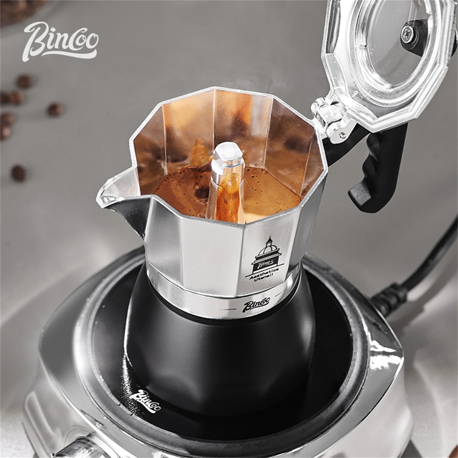 BINCOO Teko Moka Katup Ganda,  - Coffee Equipment Tools ulasan dan harga