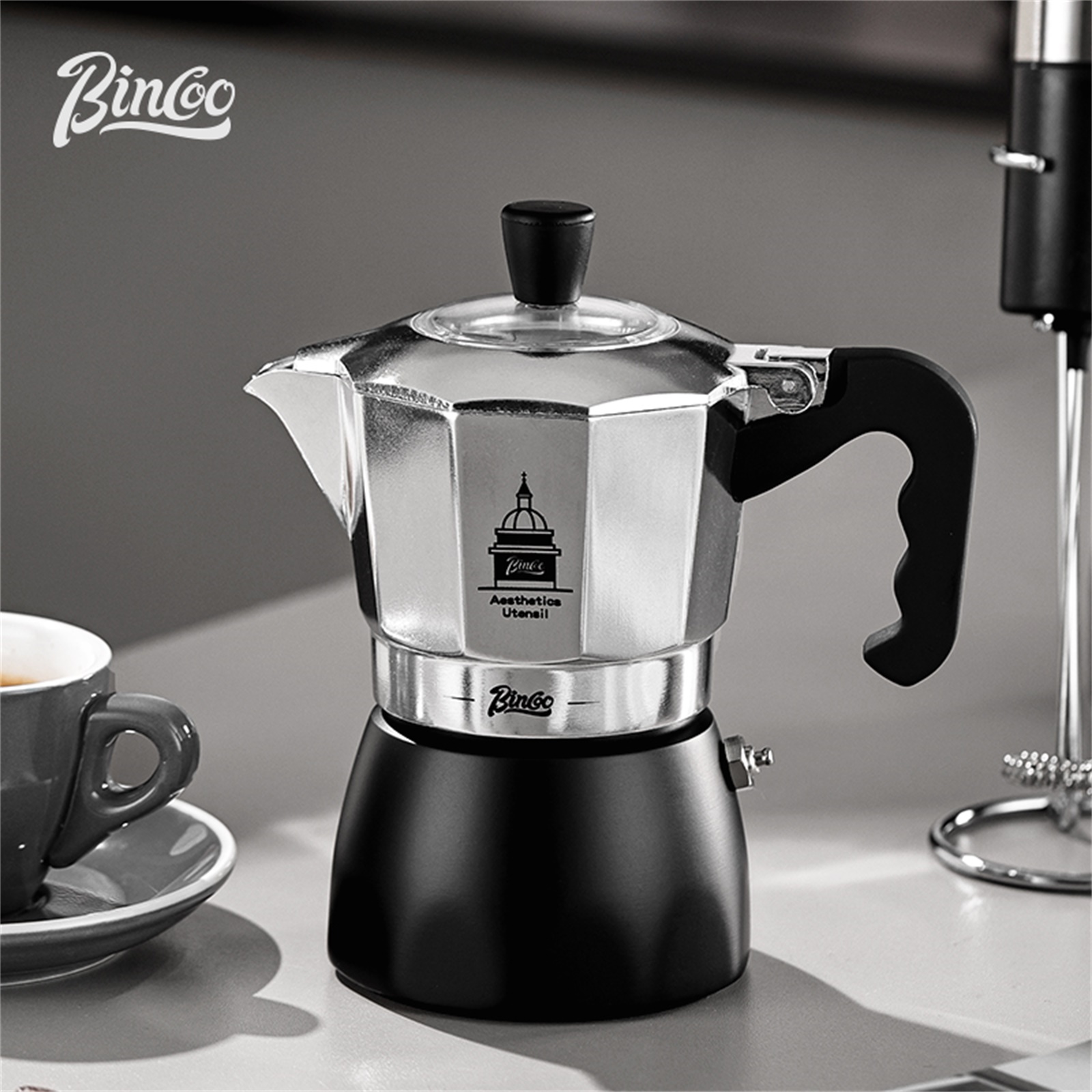 BINCOO Teko Moka Katup Ganda,  - Coffee Equipment Tools ulasan dan harga