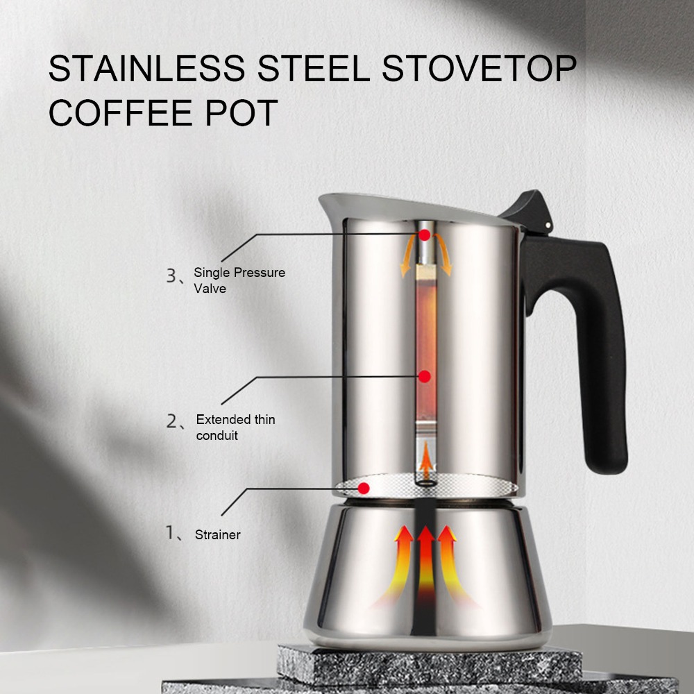 Panci Moka Stainless Steel Kap - Coffee Equipment For Sale ulasan dan harga