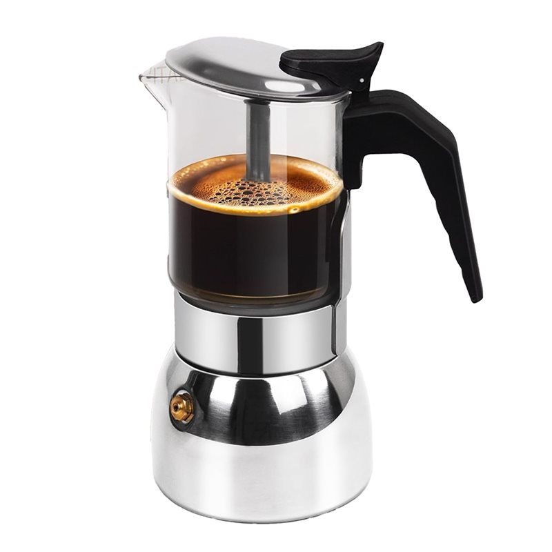 ABUI-Clear Glass 4 Cup Moka Po - Coffee Equipment For Sale ulasan dan harga